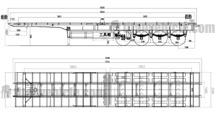 4 Axle Flatbed Trailer with Front Wall for Sale In Zimbabwe Bulawayo