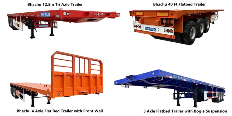 Bhachu Flatbed Trailer | Bhachu Flatbed Semi Trailer | Tri Axle Trailer | 40 ft Container Trailer for Sale