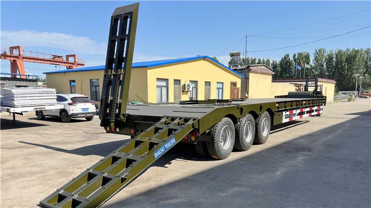 Tri Axle 80 Ton Low Bed Truck Trailer for Sale | Bhachu Trailers Price