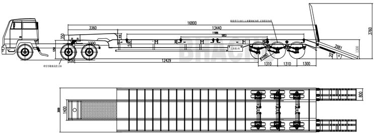 Tri Axle 80 Ton Low Bed Truck Trailer for Sale | Bhachu Trailers Price