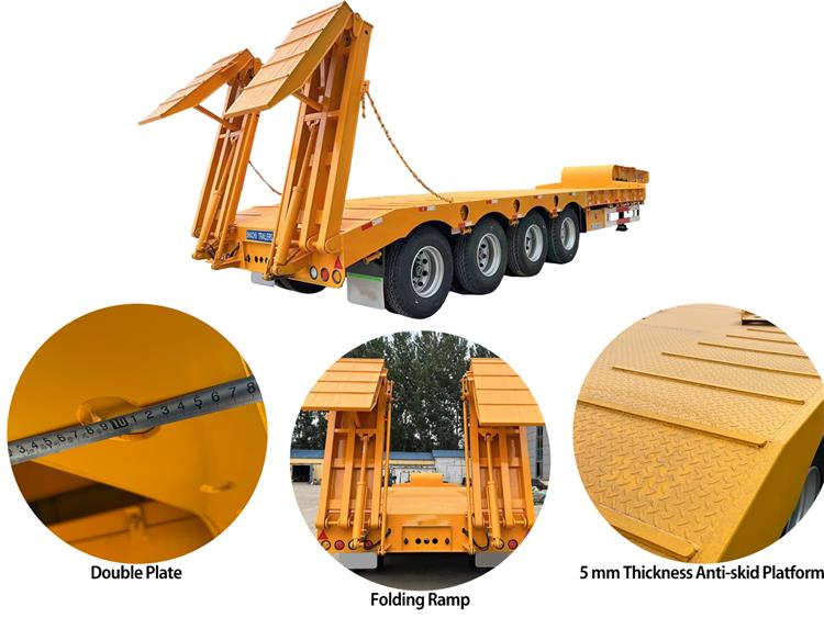 4 Axle Low Bed Trailer with Folding Ramp for Sale In Kenya - Bhachu Trailers Prices