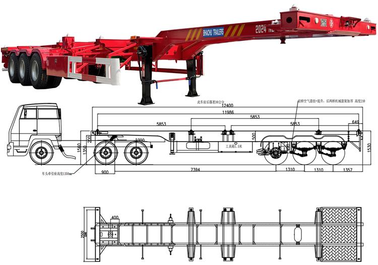 3 Axle Skeletal Semi Trailer for Sale In Kenya Kisumu