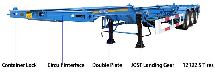 3 Axle 40 ft Container Chassis Trailer for Sale In Namibia