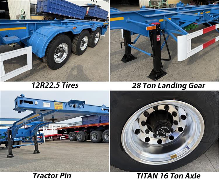 3 Axle 40 ft Container Chassis Trailer for Sale In Namibia