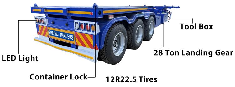 Bhcahu 3 Axle 40FT Container Skeleton Trailer for Sale In Tanzania