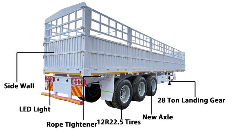 60 Ton Fence Cargo Trailer for Sale In Tanzania