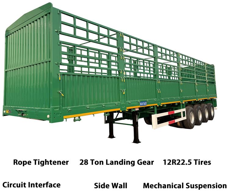 4 Axle 80 Ton Fence Semi Trailer for Sale In Kenya