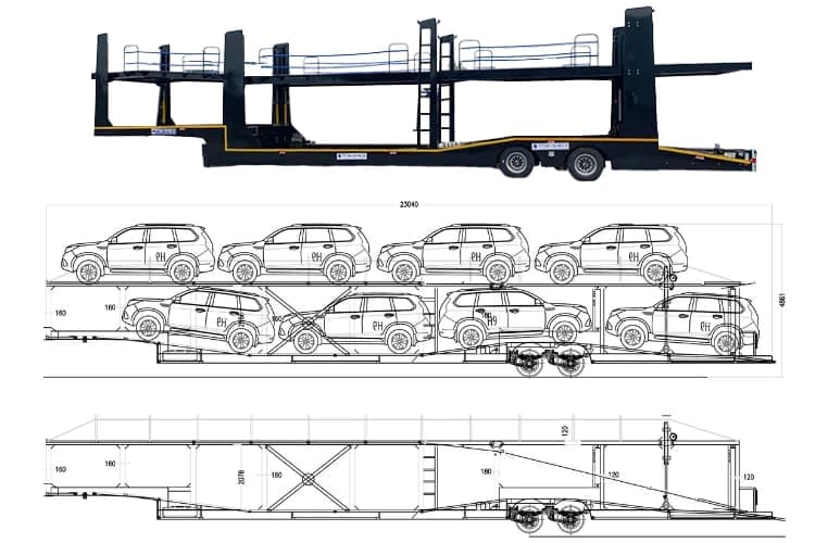 2 Axle Car Transport Trailer for Sale in Tanzania