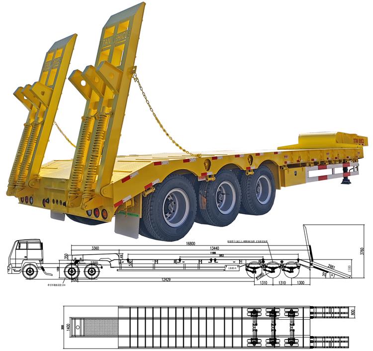 80 Ton Low Bed Trailer Price for Sale In Tanzania