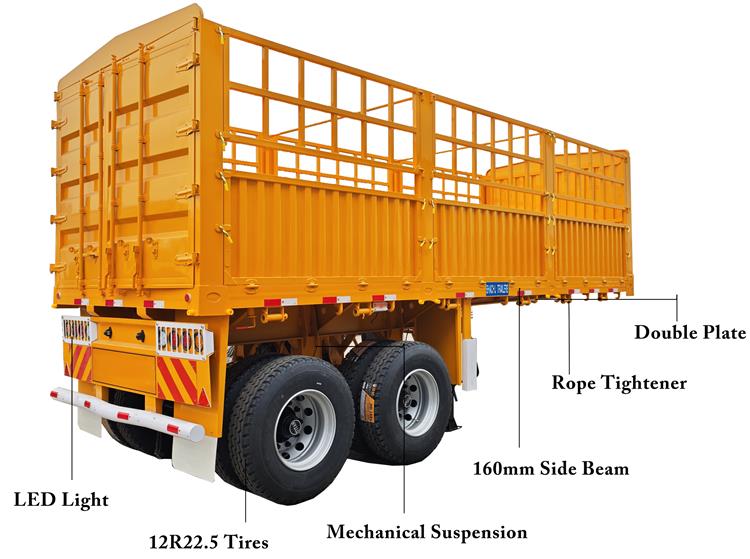 2 Axle Fence Semi Trailer for Sale In Senegal
