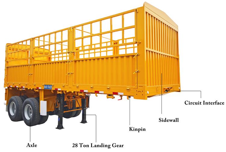 2 Axle Fence Semi Trailer for Sale In Senegal