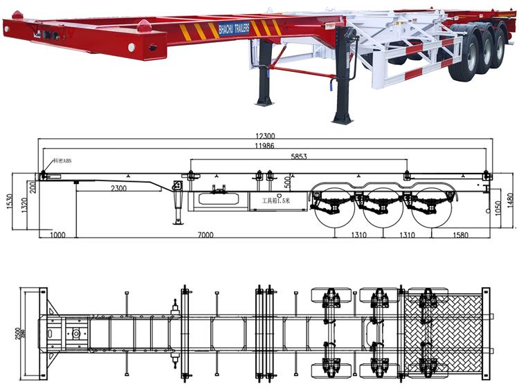40 foot Container Chassis Trailer for Sale In Uganda