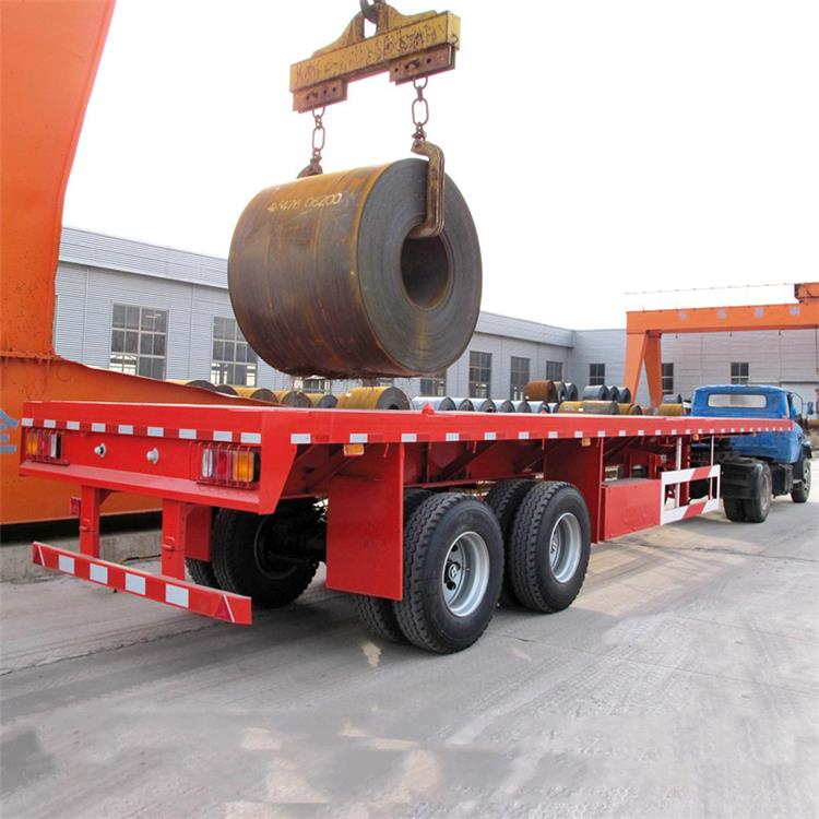 2 Axle Flat Bed Trailer with Bogie Suspension
