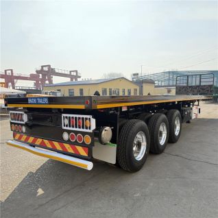 Tri/Triple Axle Flatbed Container Semi Trailer